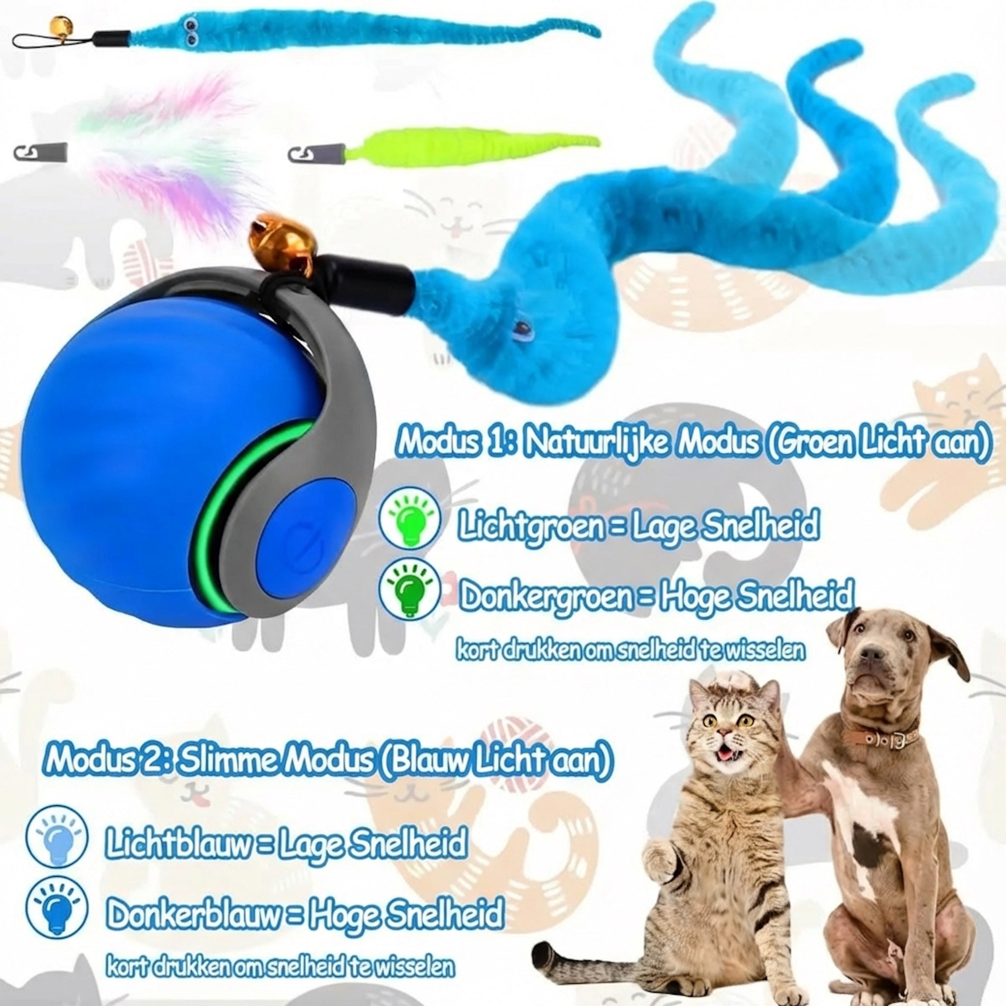 Smart Interactive Cat Ball - Automatic Rolling Toy with Feathers