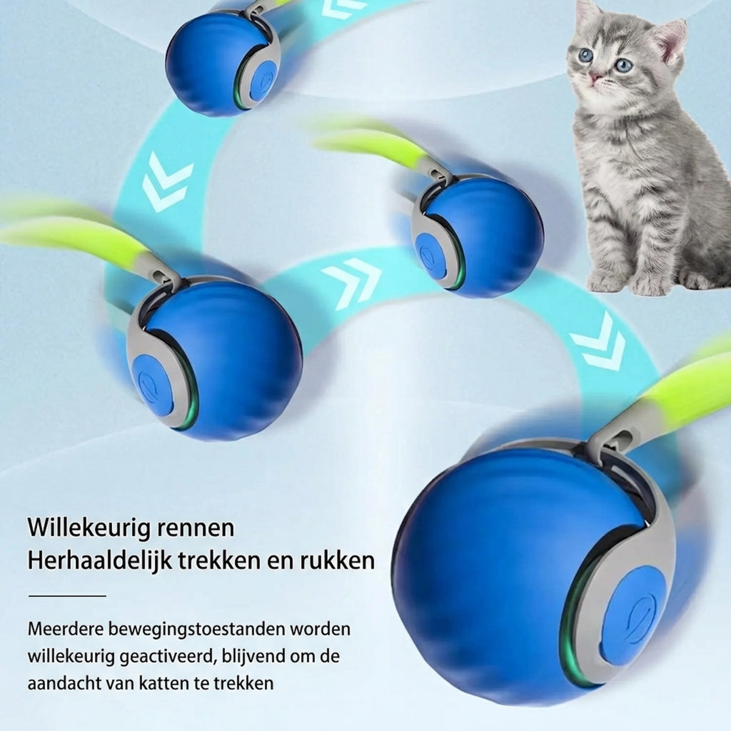 Smart Interactive Cat Ball - Automatic Rolling Toy with Feathers