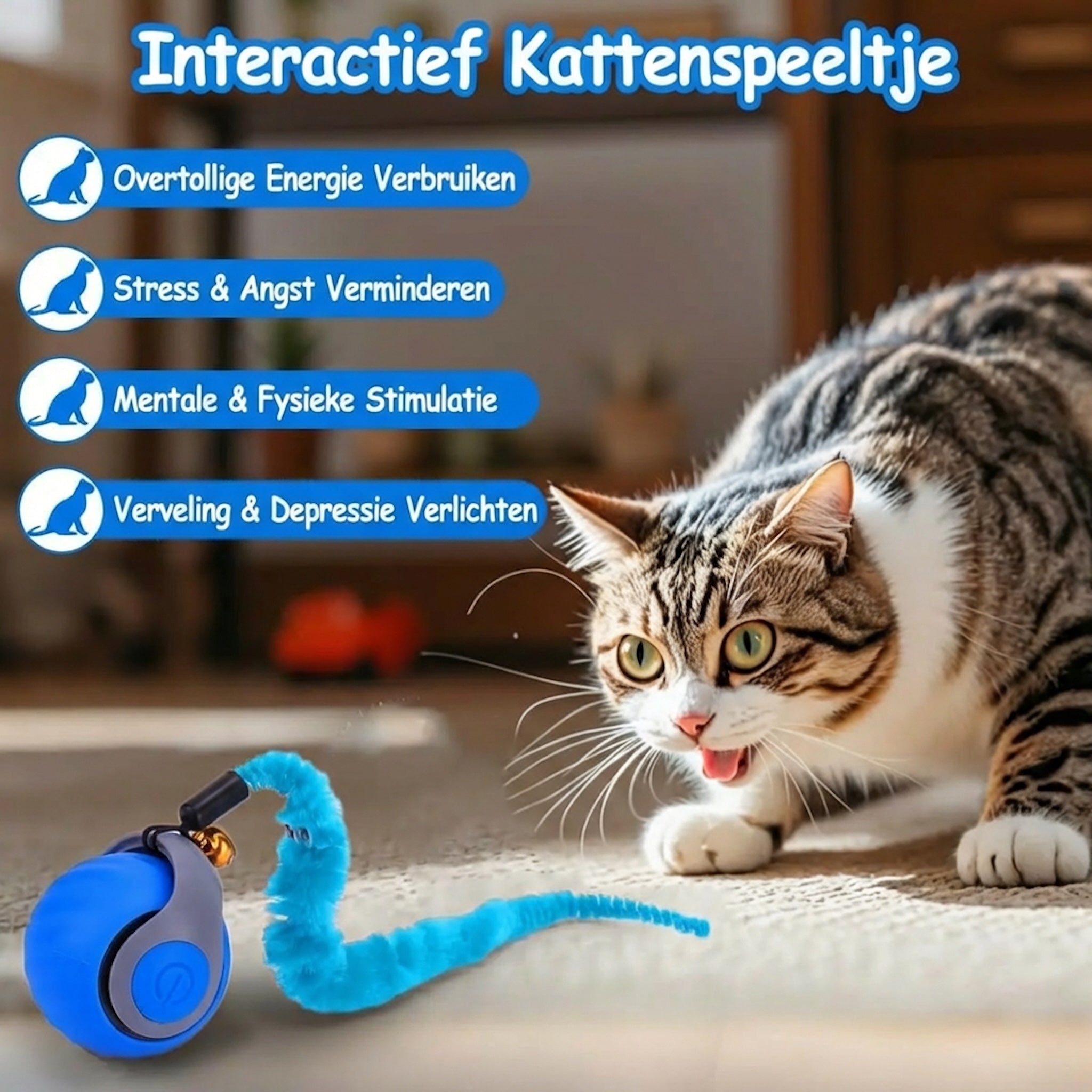 Smart Interactive Cat Ball - Automatic Rolling Toy with Feathers