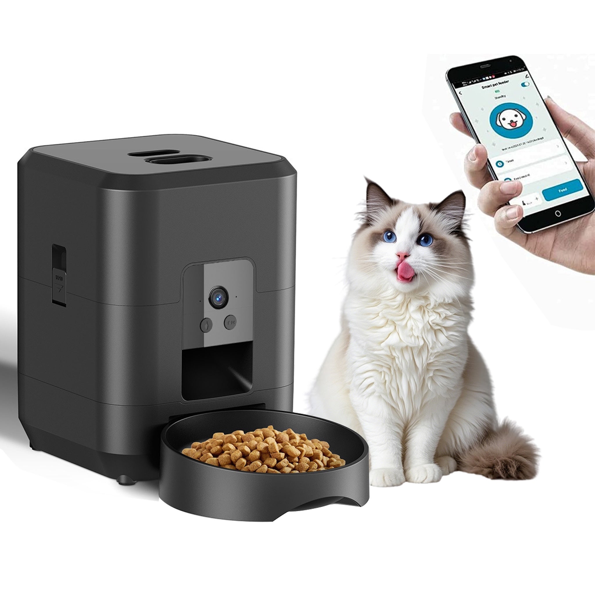 Smart Pet Feeder with HD Camera - 2L - WiFi &amp; App Control