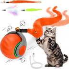 Smart Interactive Cat Ball - Automatic Rolling Toy with Feathers